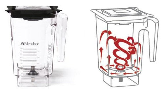 Blendtec Commercial WildSide jar showing blending vortex