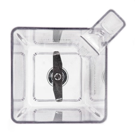 Blendtec Commercial Wildside Jar showing the fifth side and blunt blade