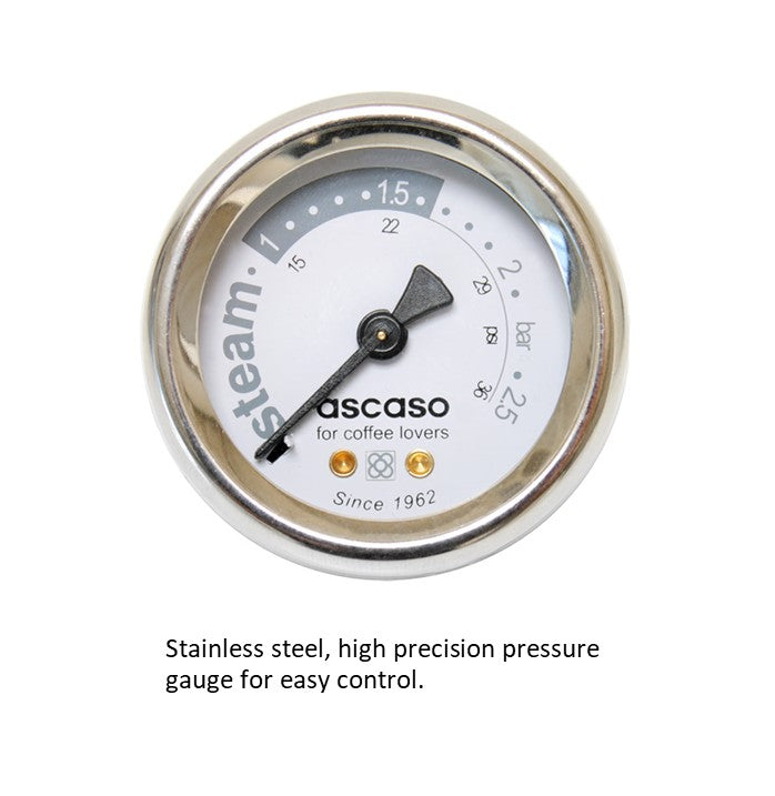 Ascaso Bar One 2 Group coffee machine pressure gauge